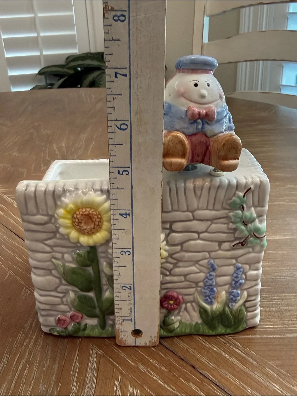 LBK Ceramic Humpty Dumpty Planter Flower Pot plays music Tested Works